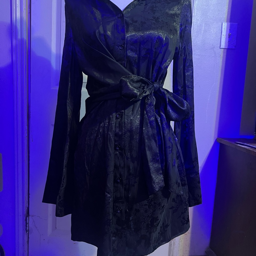 Elegant Black Floral Women's Dress